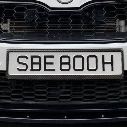 Embossed Number Plate White/Yellow [LTA COMPLIANT]