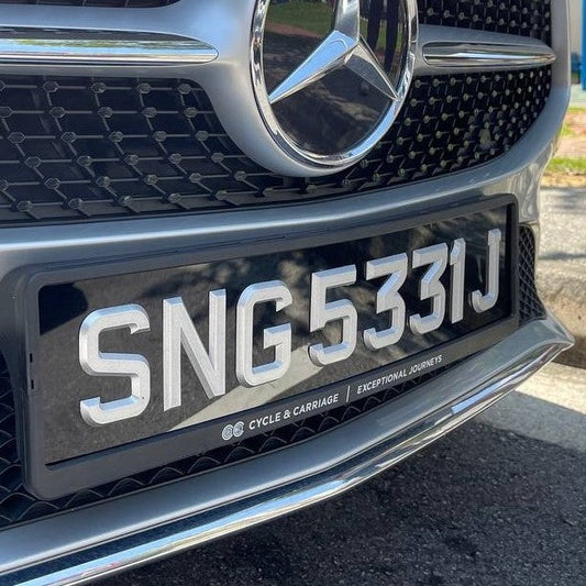 3D Metallic Silver Number Plate  [LTA COMPLIANT]