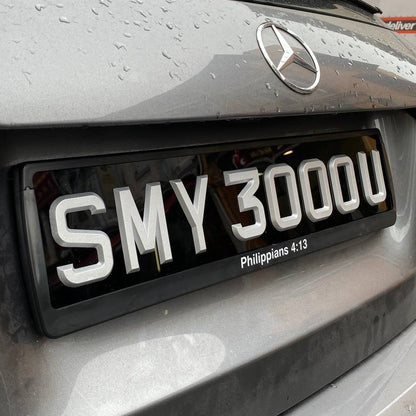 3D Metallic Silver Number Plate  [LTA COMPLIANT]