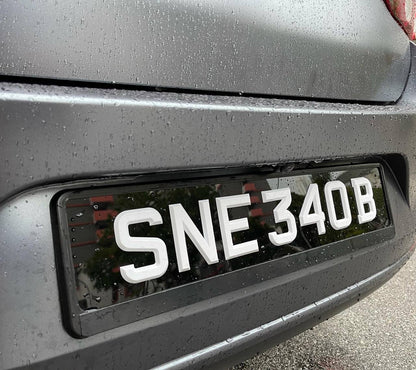 3D Gloss White Number Plate  [LTA COMPLIANT]