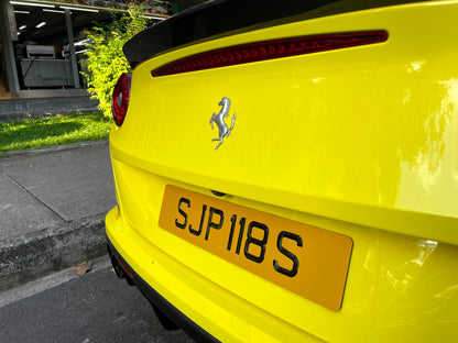 Laser Cut Number Plate - WHITE YELLOW [LTA NON-COMPLIANT]