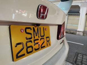 Laser Cut Number Plate - WHITE YELLOW [LTA NON-COMPLIANT]