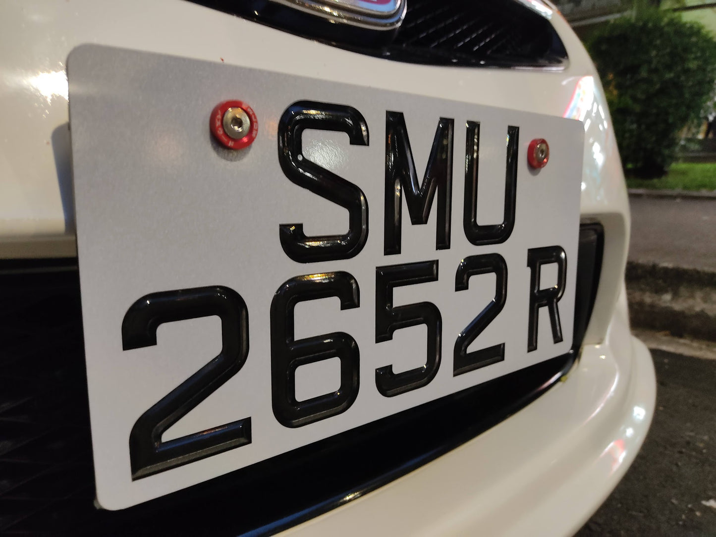 Laser Cut Number Plate - WHITE YELLOW [LTA NON-COMPLIANT]