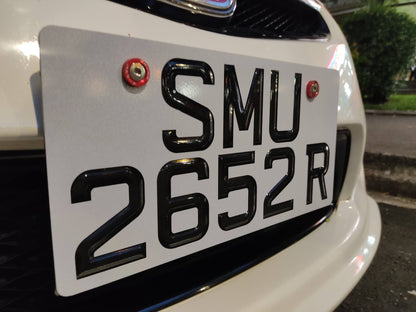 Laser Cut Number Plate - WHITE YELLOW [LTA NON-COMPLIANT]